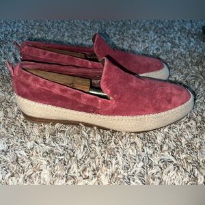 Salvatore Ferragamo Curtis Red Espadrille Suede Loafer.